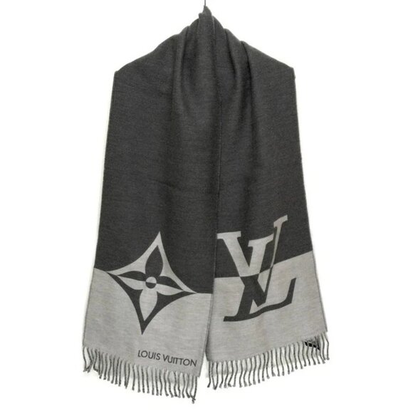 Auth LOUIS VUITTON Muffler Graphic Dual M79138 Gray Light gray - Scarf - Picture 1 of 7